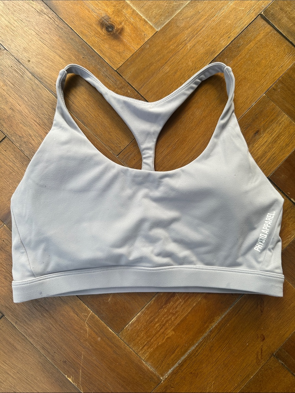 PINK Victoria's Secret Light Gray Racerback Sports Bra